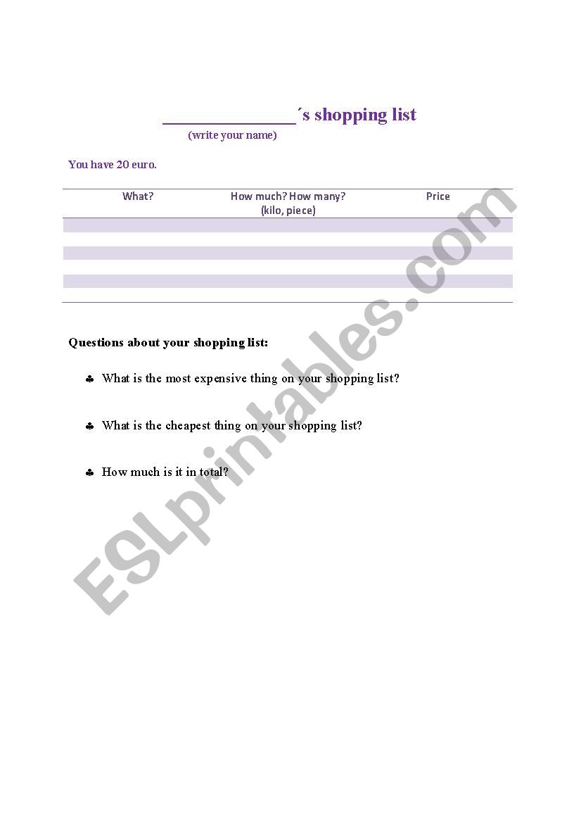 Shopping - at the greengrocerÂ´s 