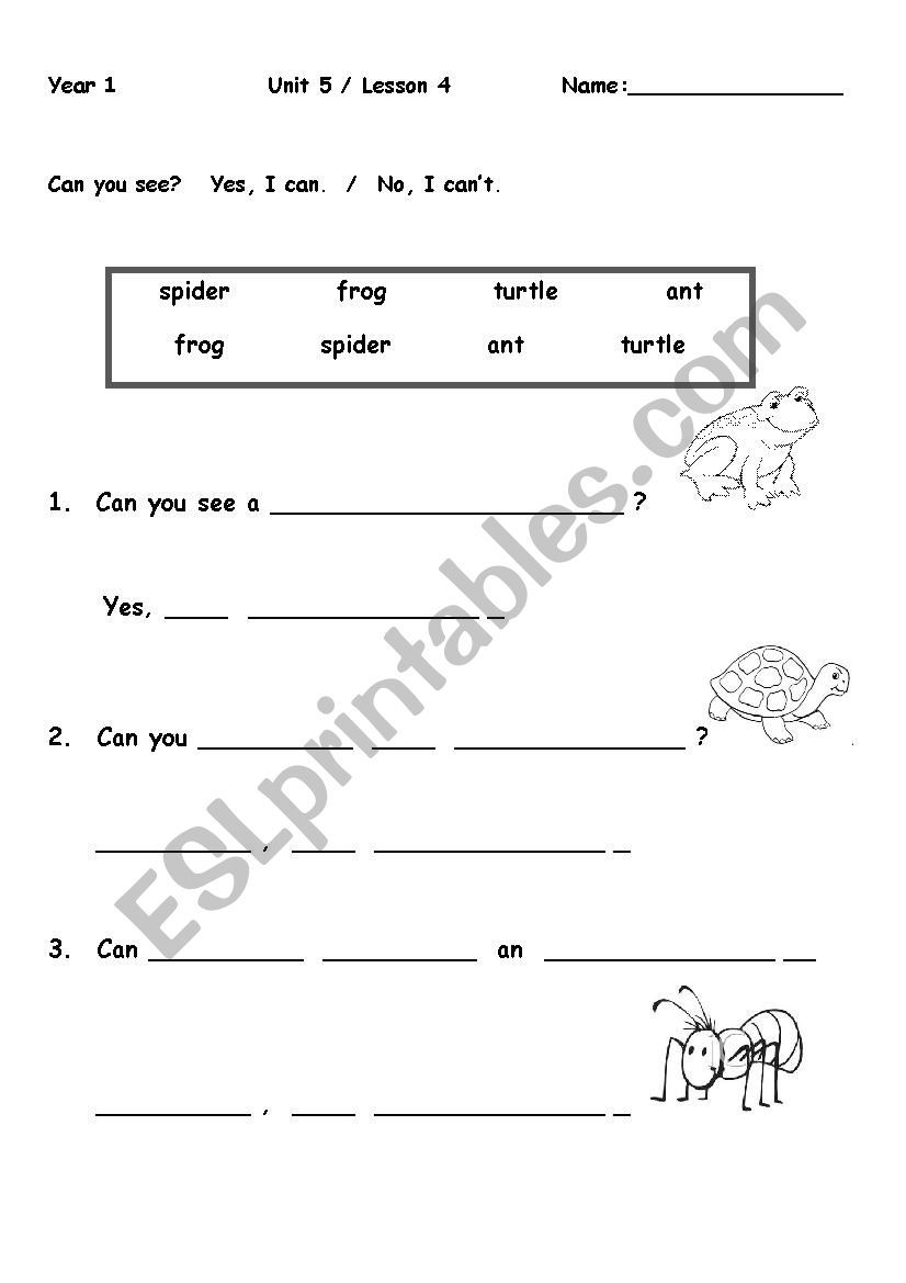 Can you see a/an__________? worksheet