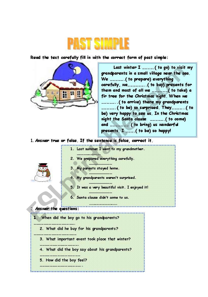 PAST SIMPLE worksheet