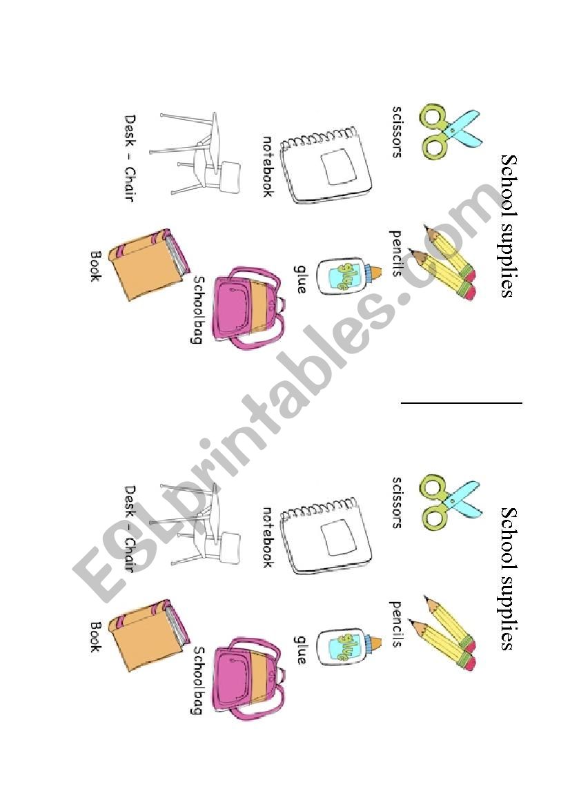Vocabulary - School sUPPLIES worksheet