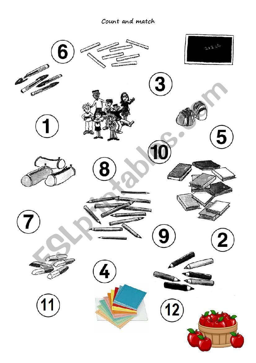 Count and match worksheet