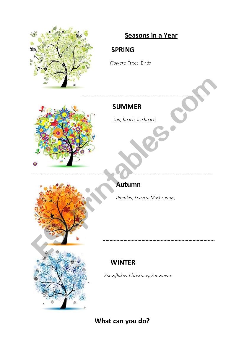 Seasons worksheet