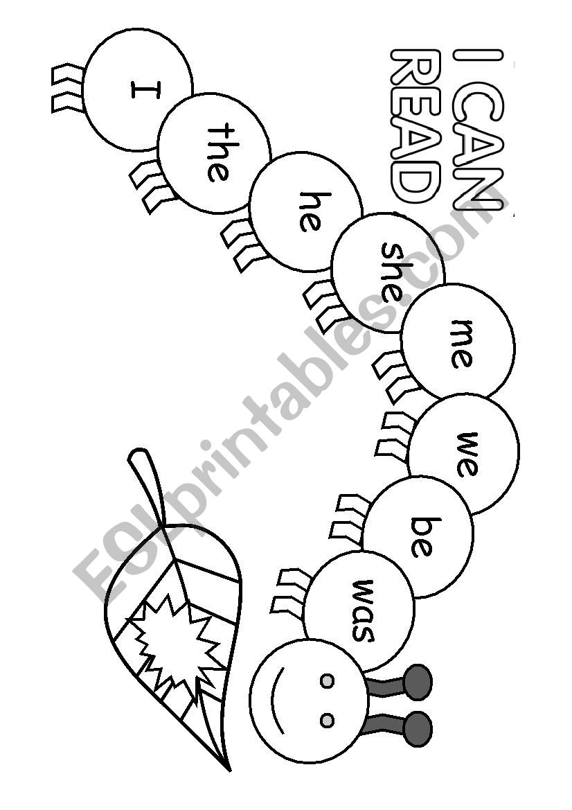 sight words caterpillar worksheet