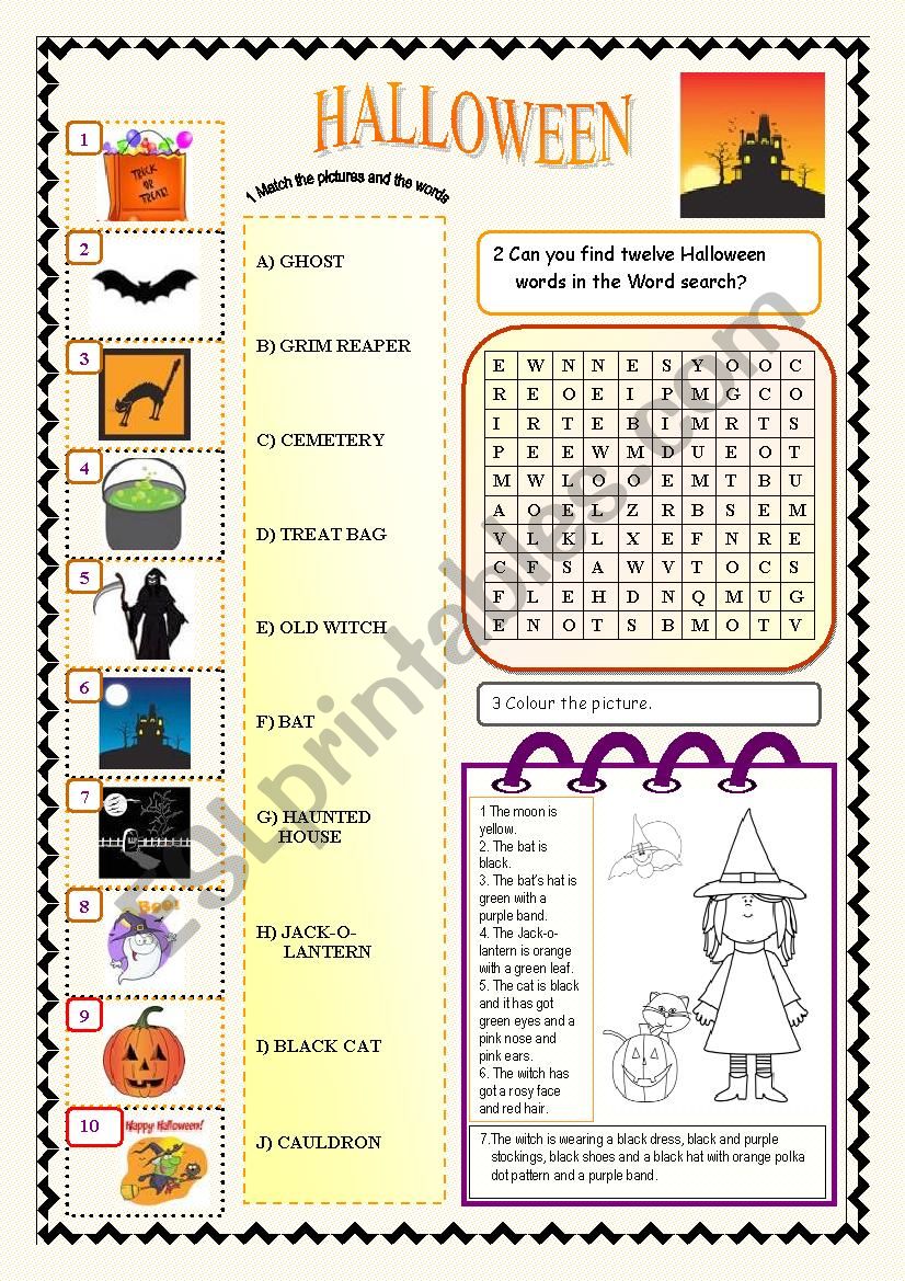 Halloween worksheet