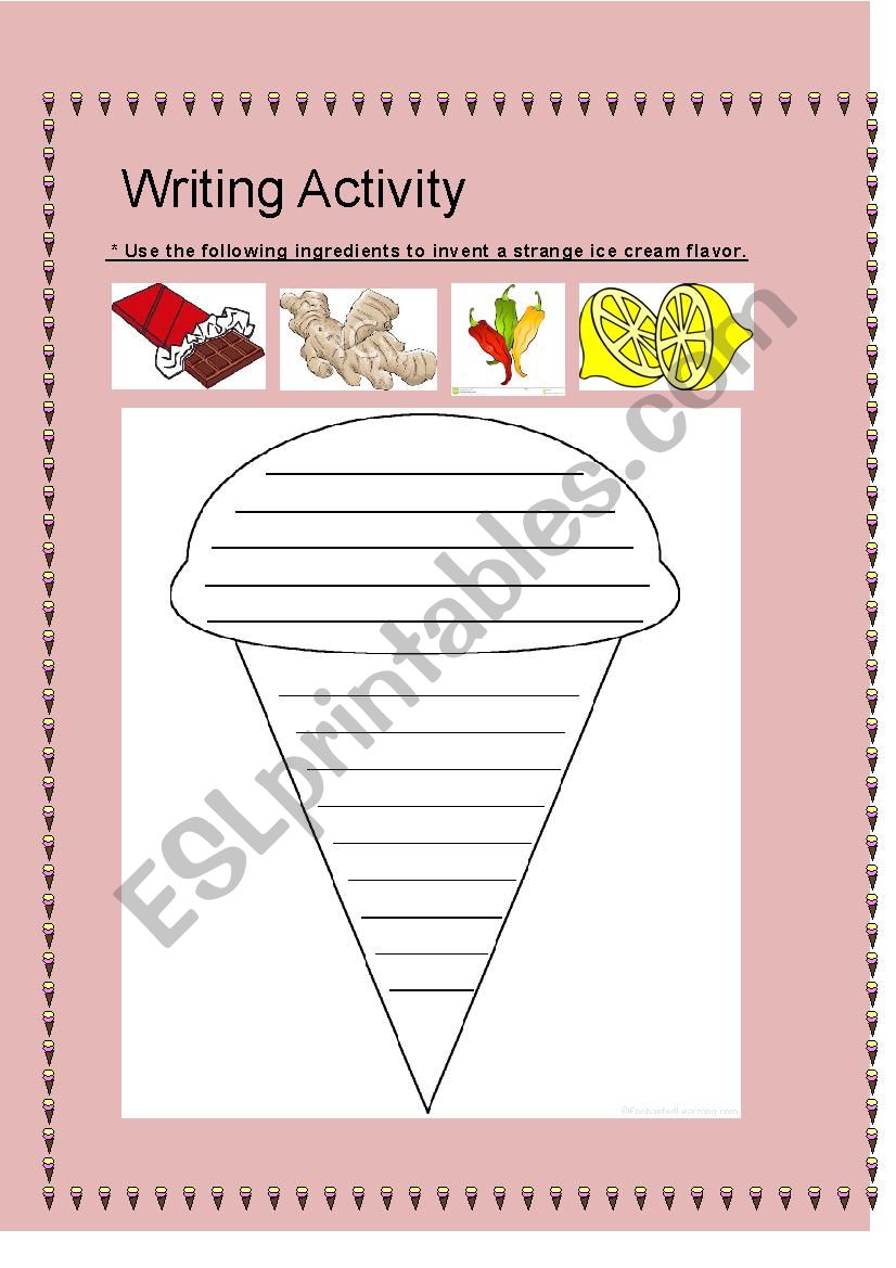 writing activity  worksheet