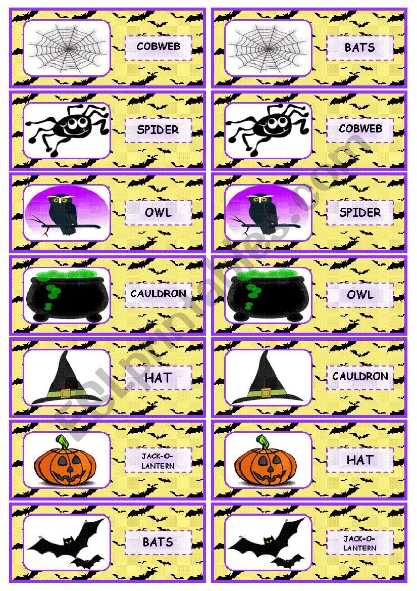 Halloween Dominoes worksheet