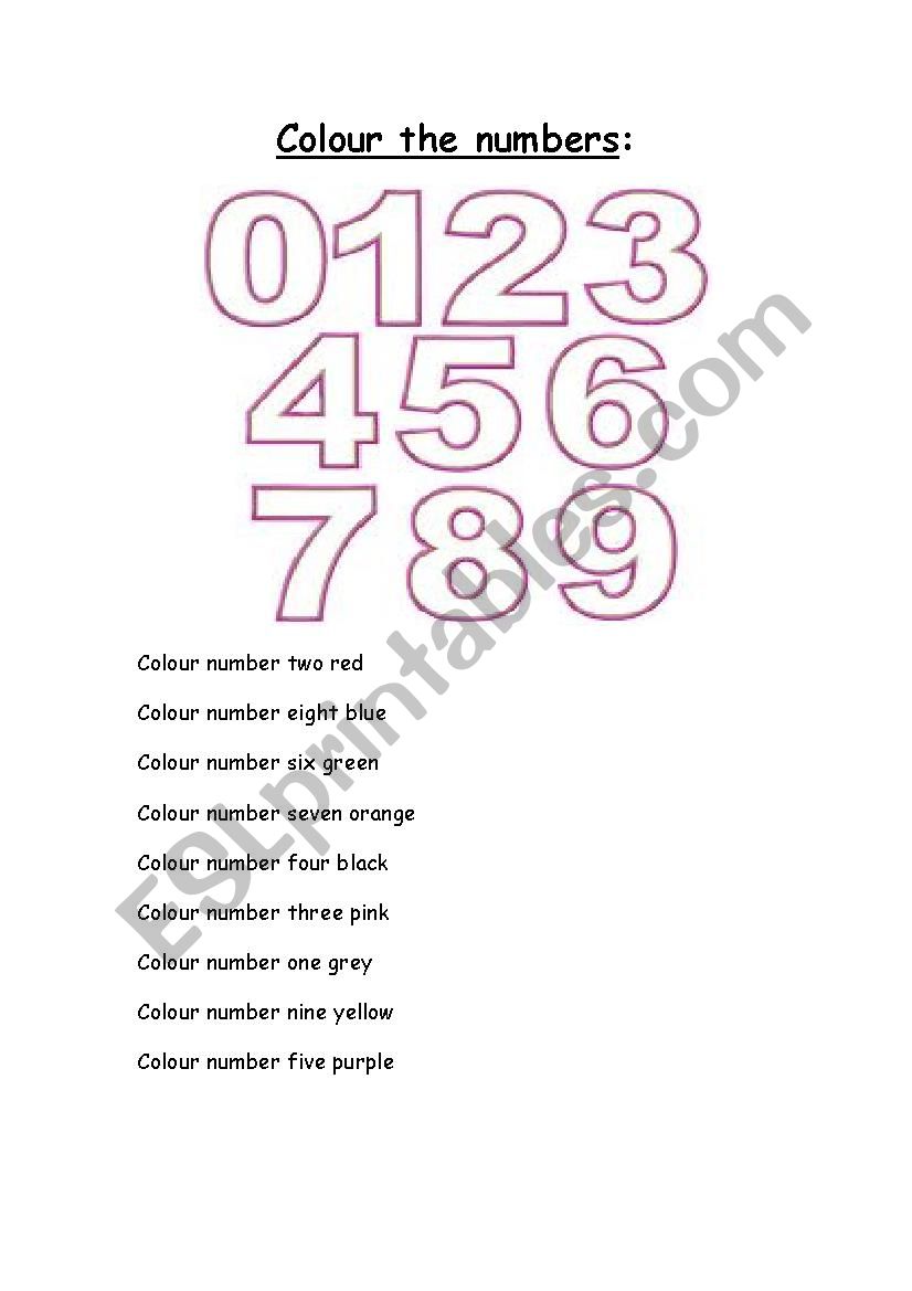 colour the numbers worksheet