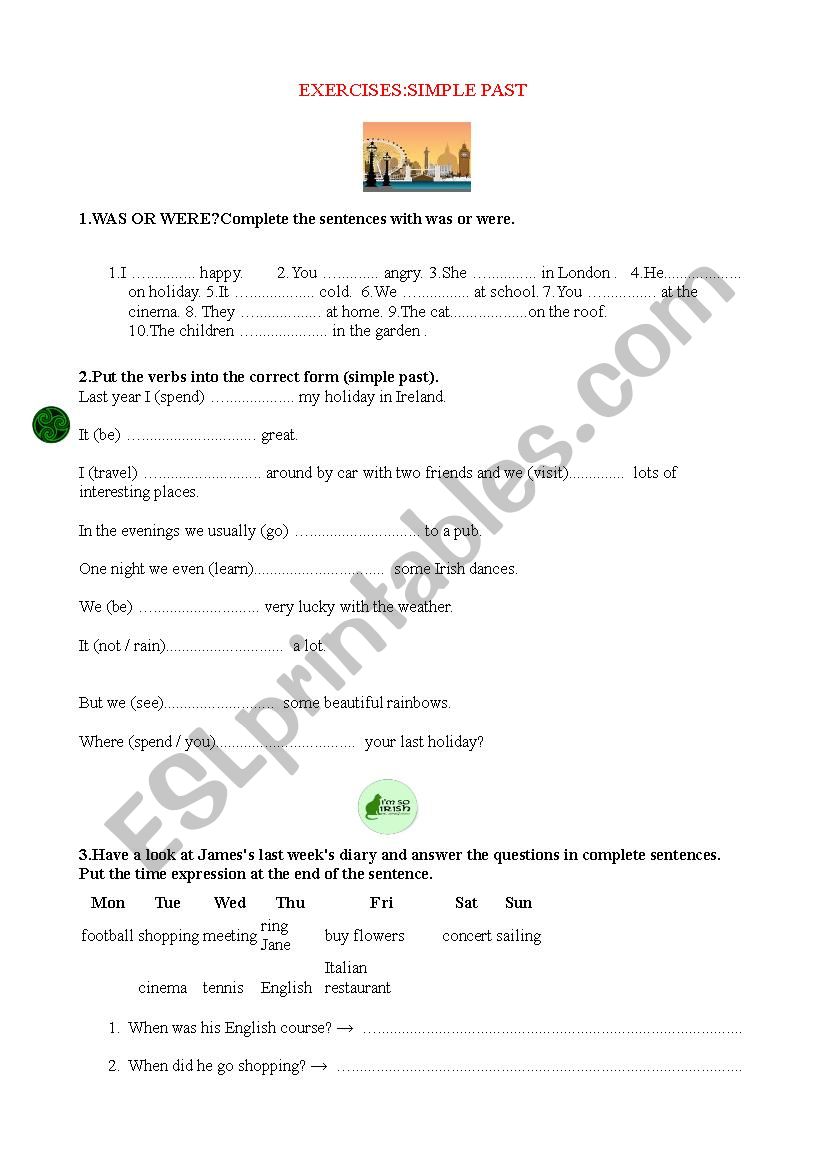 simple past exercises worksheet