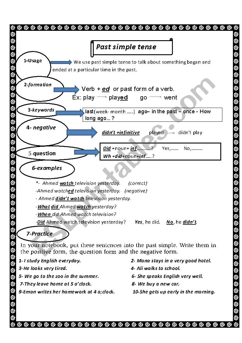 past simple worksheet