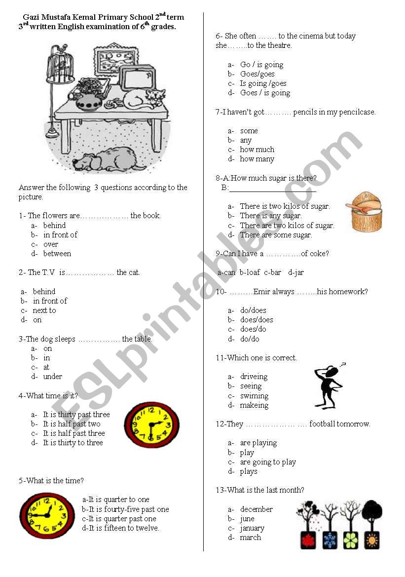 test worksheet