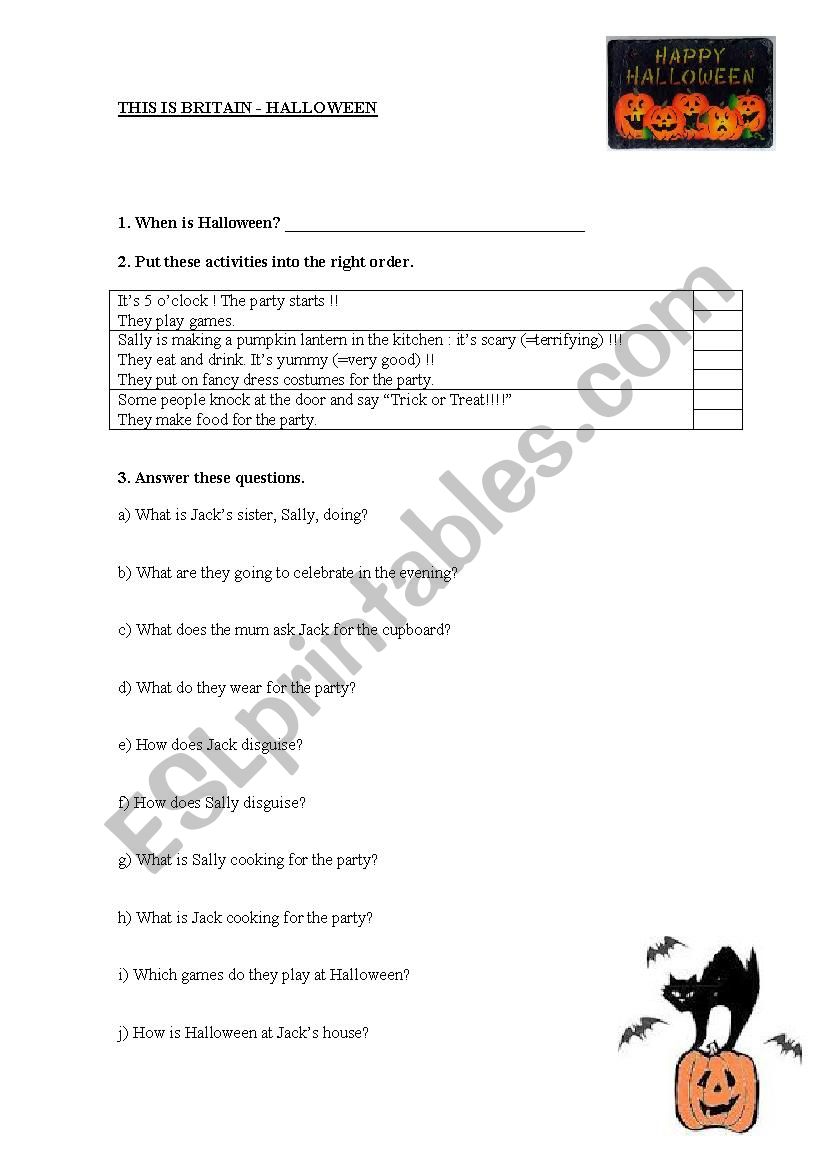 This is Britain - Halloween worksheet