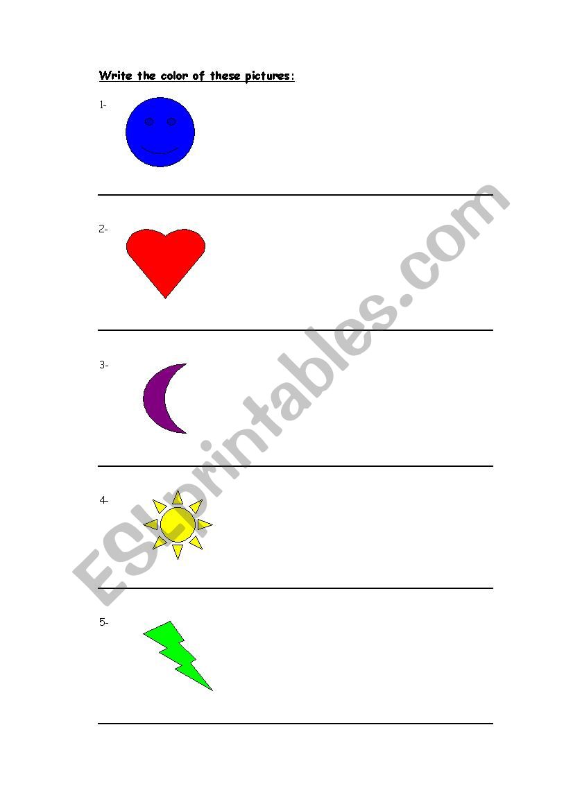 Colors - activity worksheet
