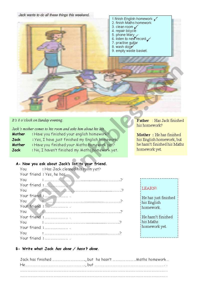 present perfect tense worksheet