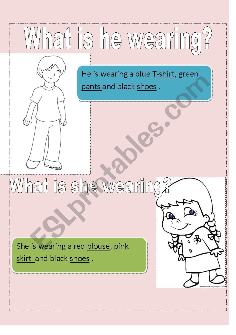 What is s/he wearing? worksheet