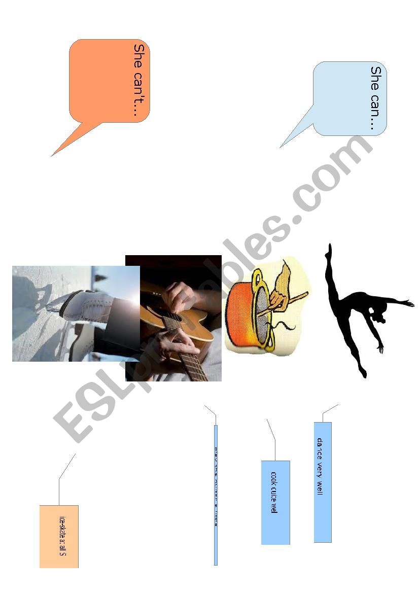 Talents: can / canÂ´t worksheet