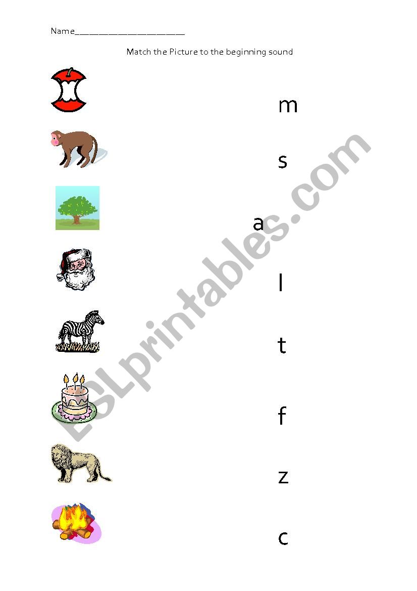 Beginning Sound worksheet