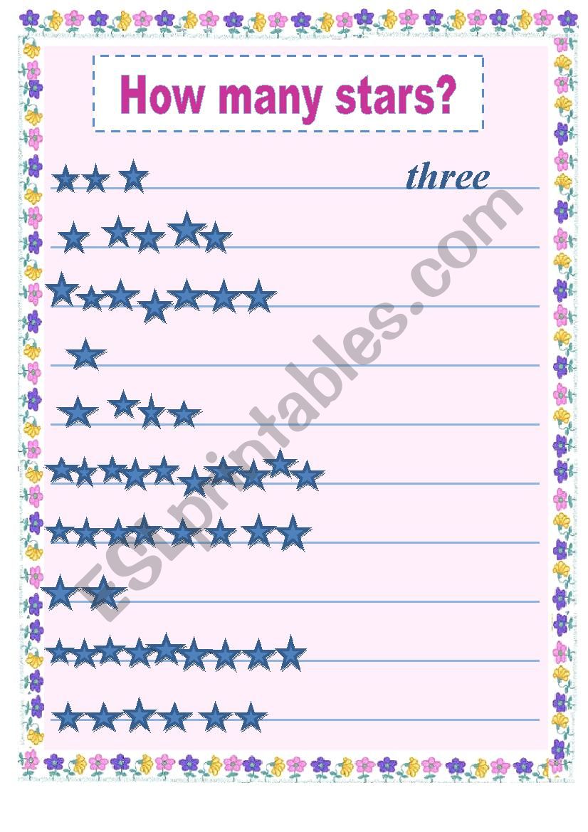 How many stars? worksheet
