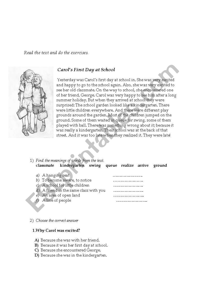 past simple reading exercises worksheet
