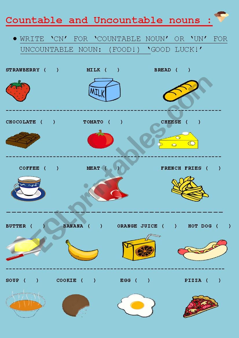 Countable and Uncountable Nouns 