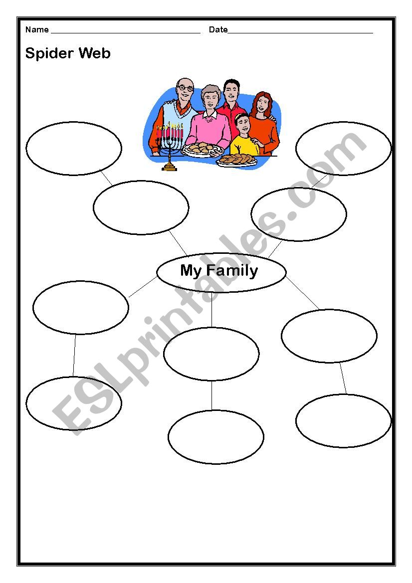 Brainstorming ideas-My Family worksheet