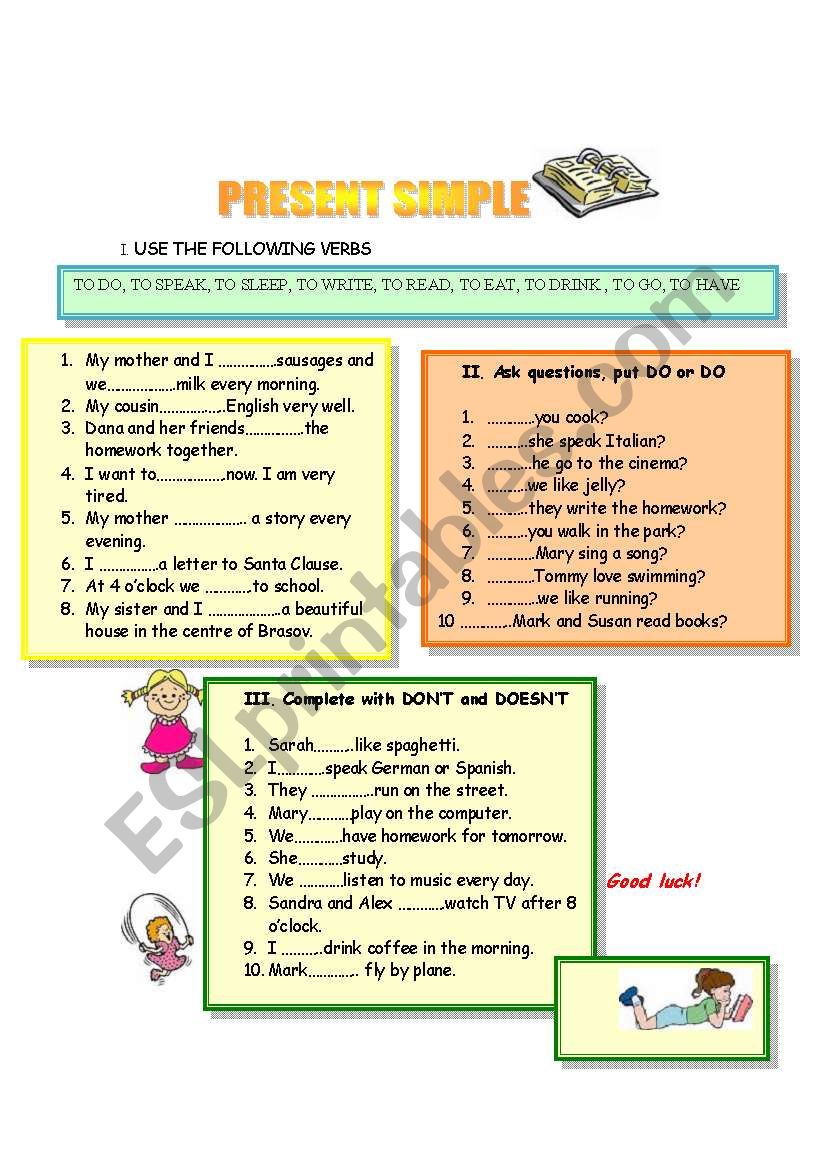 present simple  worksheet