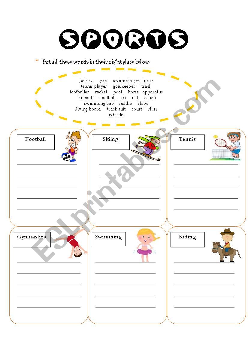 Sports worksheet