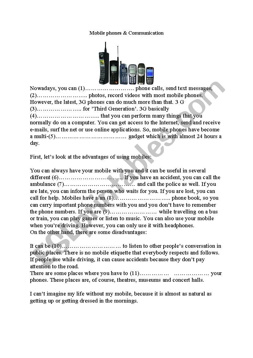 Mobile Phone and Communication (Topic Elaboration for Pre/Intermediate Students)