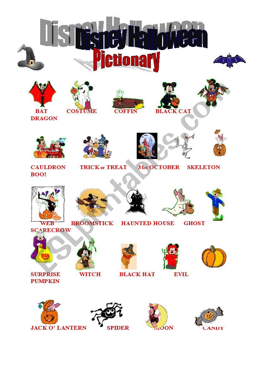 Halloween Pictionary worksheet