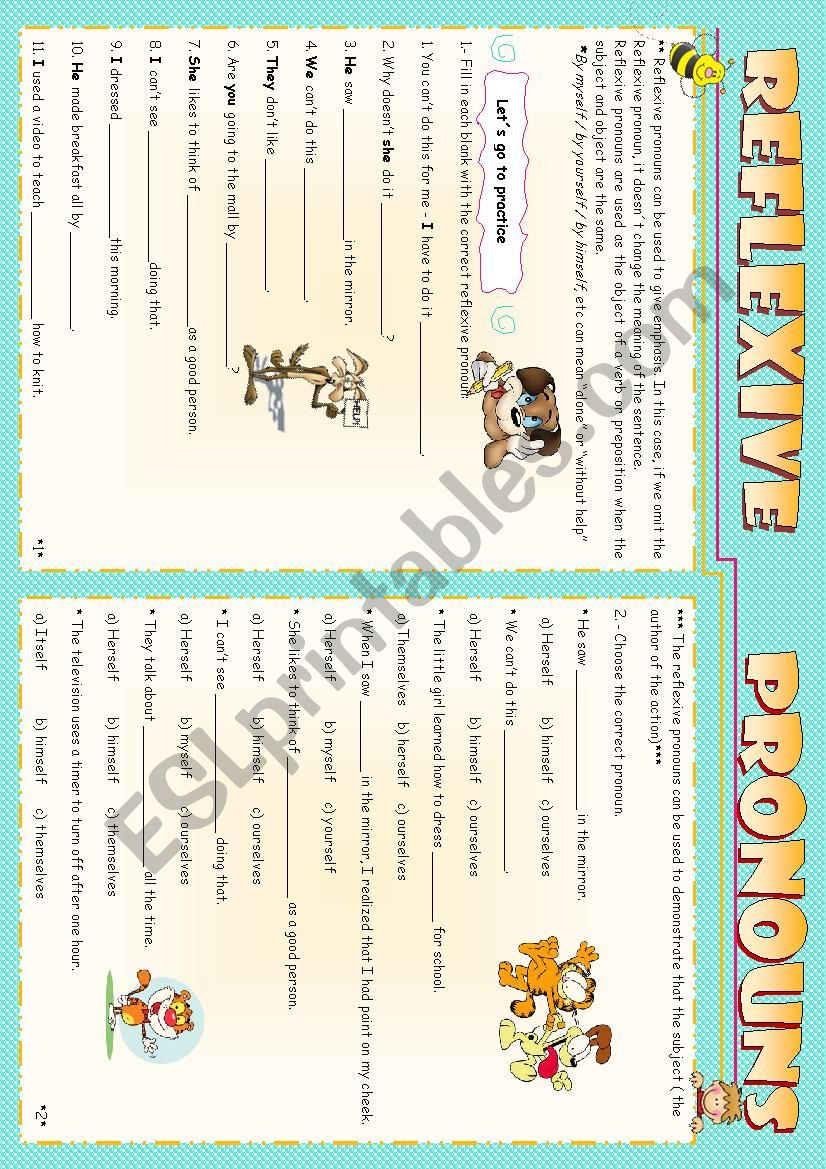 Learning Reflexives pronouns worksheet