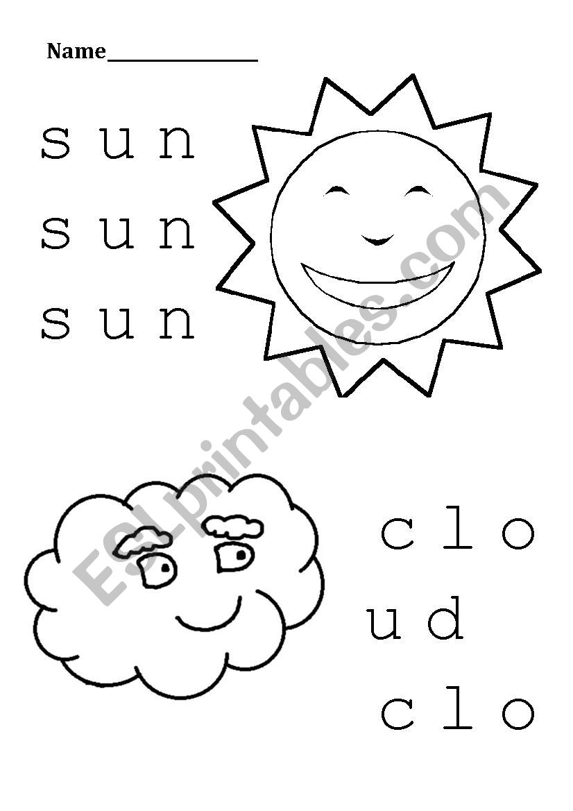 Colour and trace sun and cloud