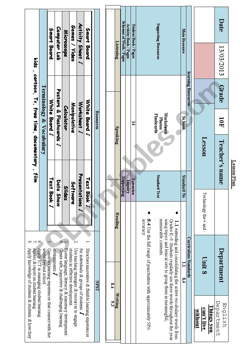 technology2 worksheet