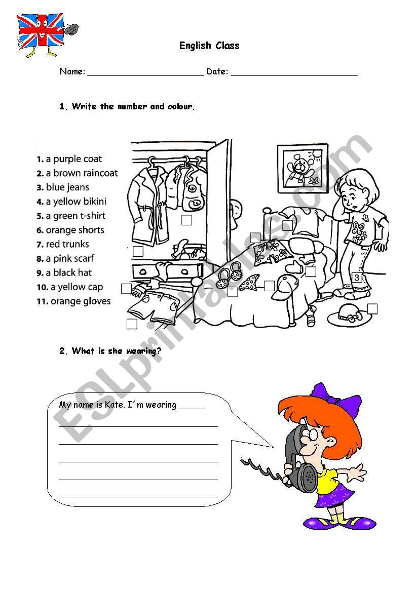 Clothes worksheet