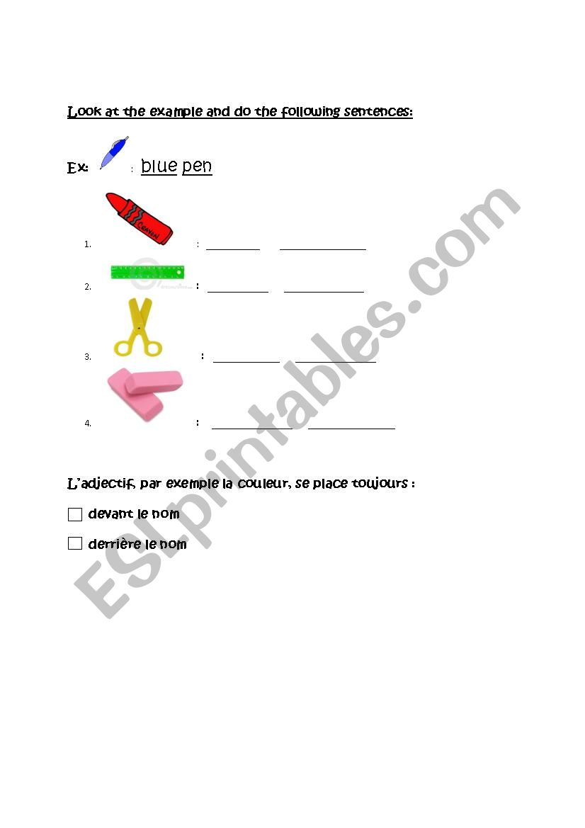 Colour worksheet worksheet