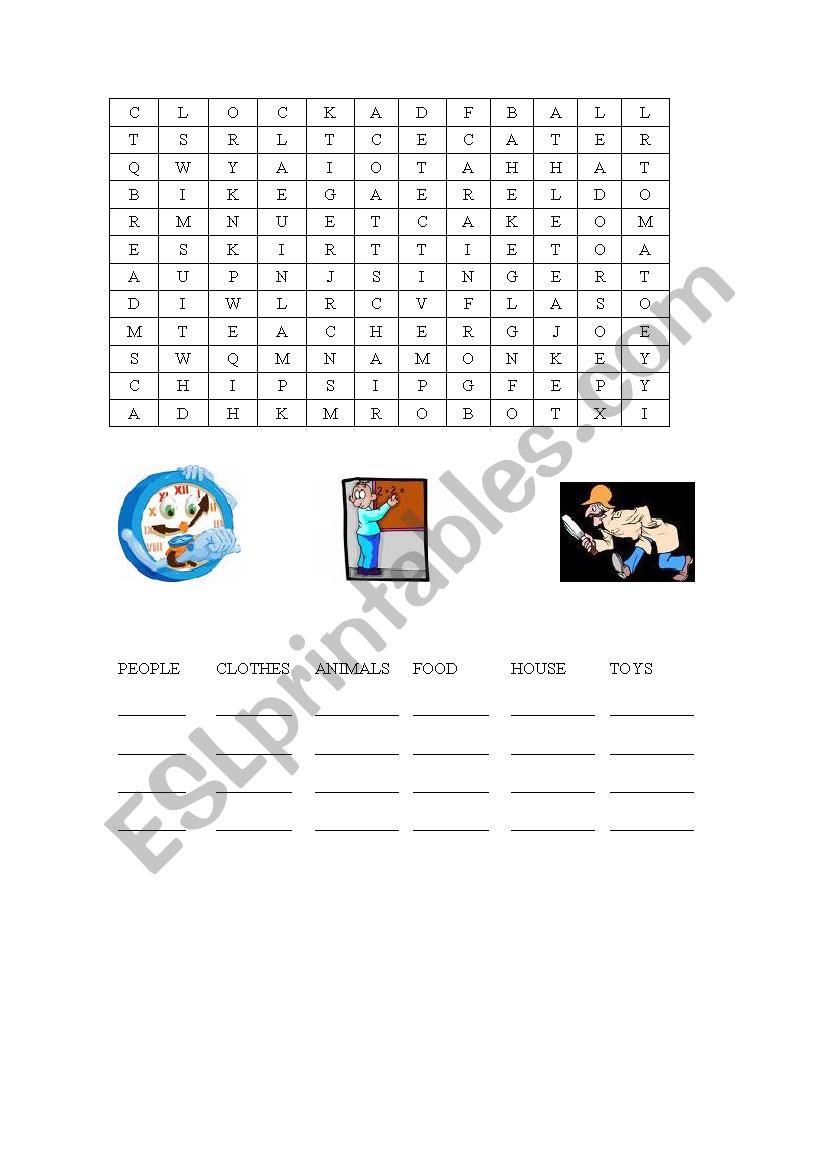 English Wordsearch worksheet