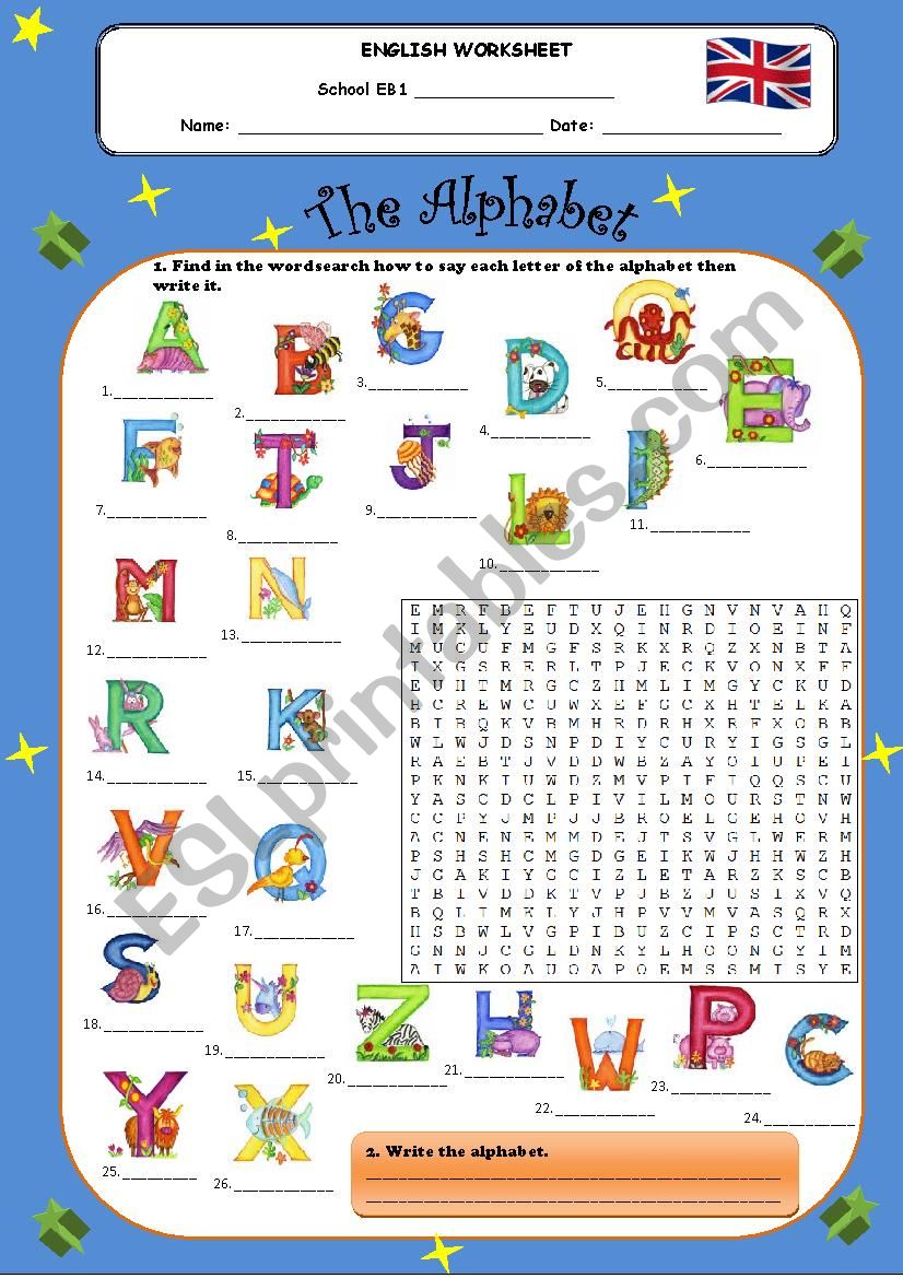 ALPHABET-wordsearch how to say each letter of the alphabet- with Key