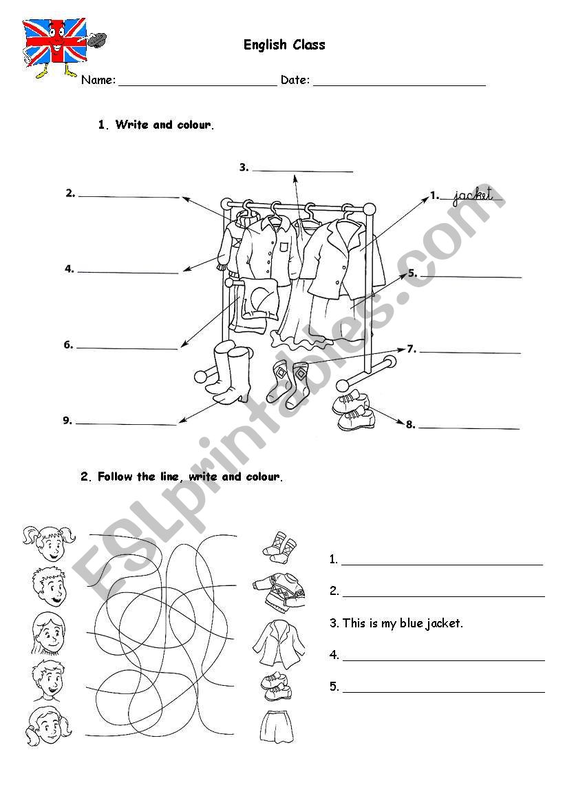 Clothes worksheet