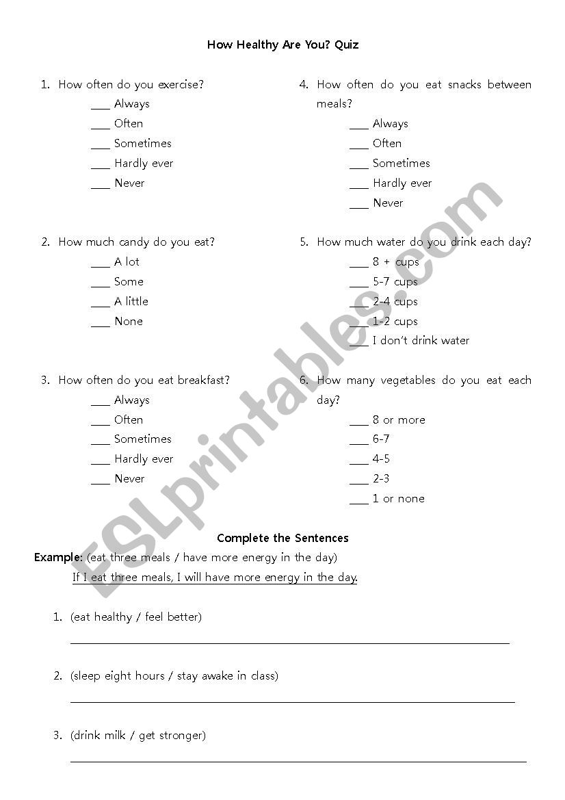 How Often Do You (Health Quiz)