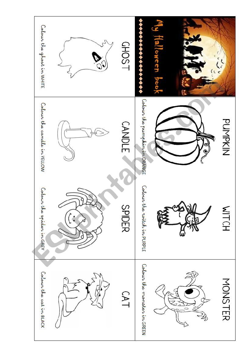 My first Halloween minibook. worksheet