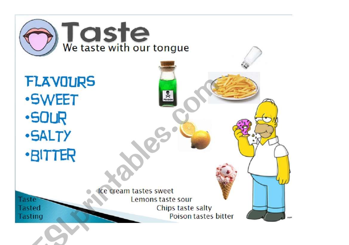 Taste worksheet