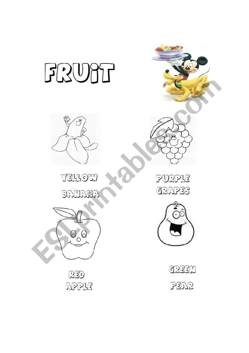 COLORING FRUITS worksheet