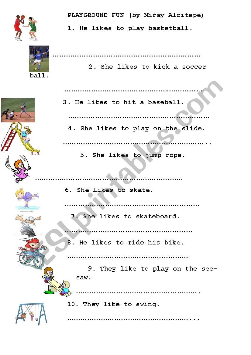 PLAYGROUND FUN worksheet