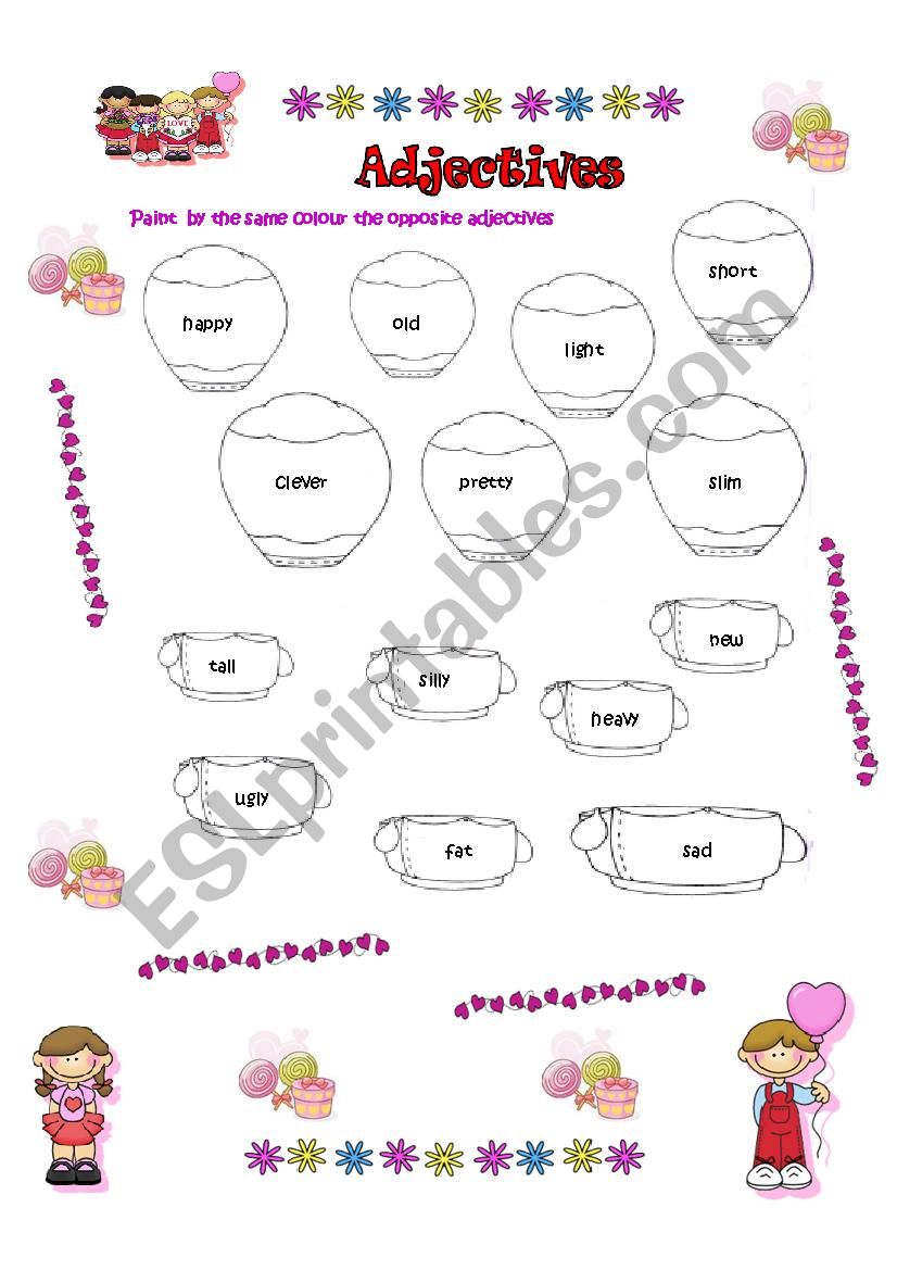 Adjectives-Opposites worksheet