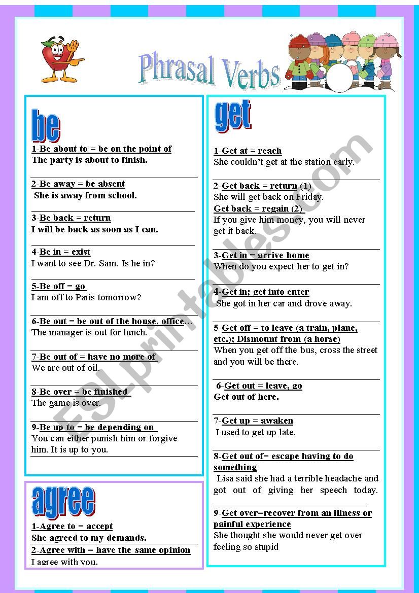 phrasal verbs worksheet