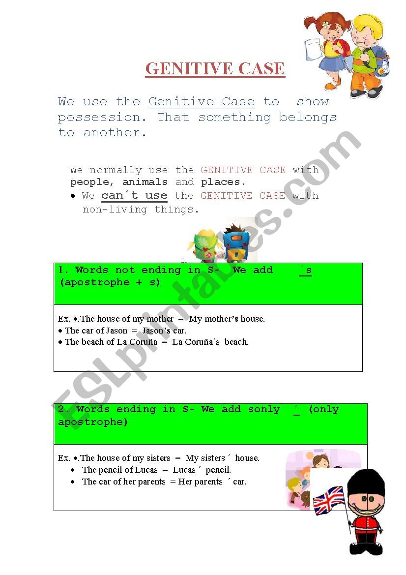 The genitive worksheet