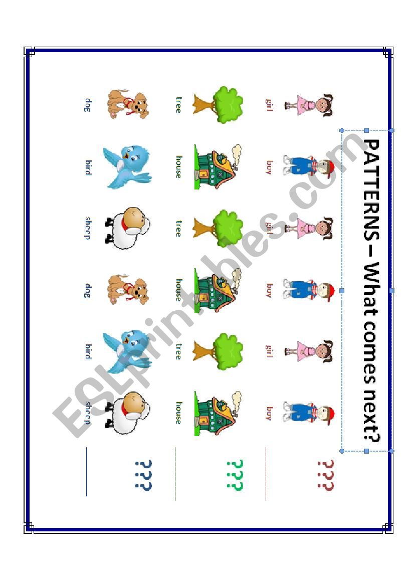 What comes next? worksheet