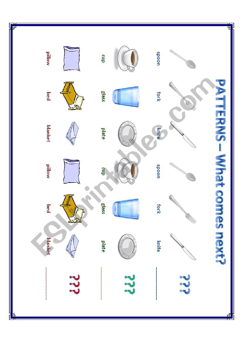 What comes next? 2 worksheet