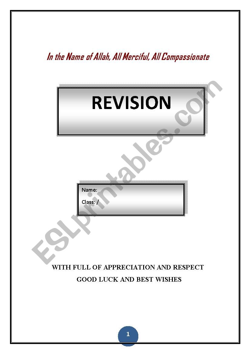 Revision Unit worksheet