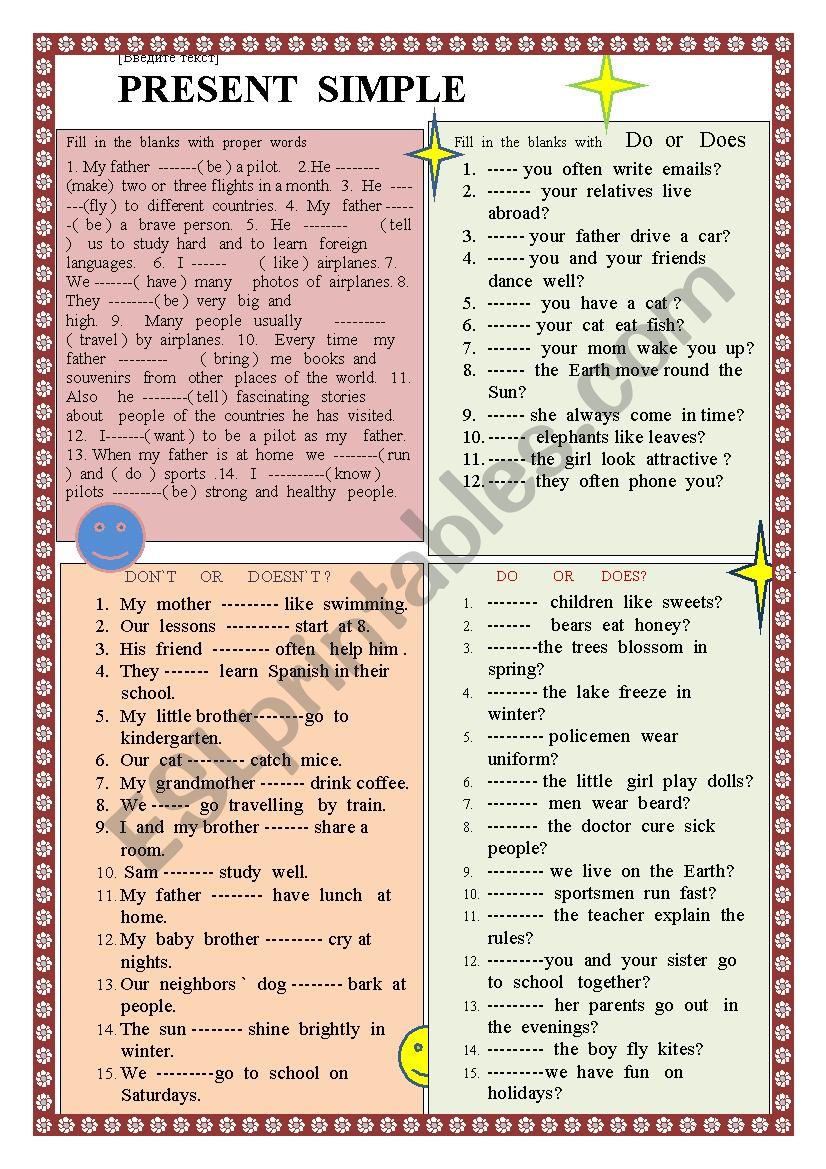 Present Simple worksheet