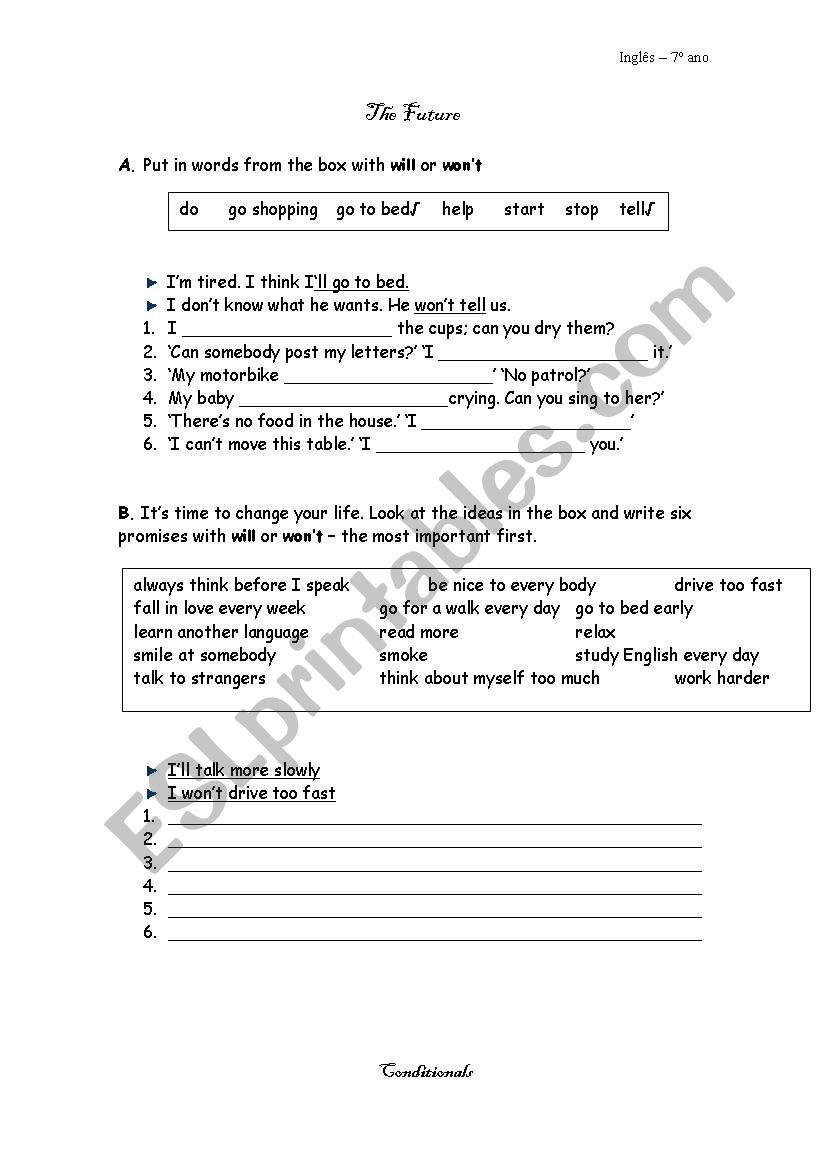 the future worksheet