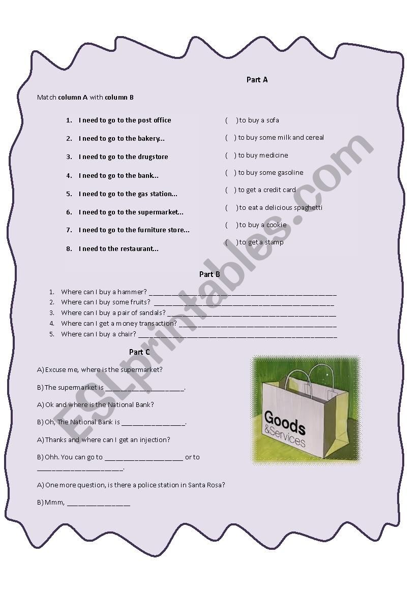 Goods and Services #3 worksheet